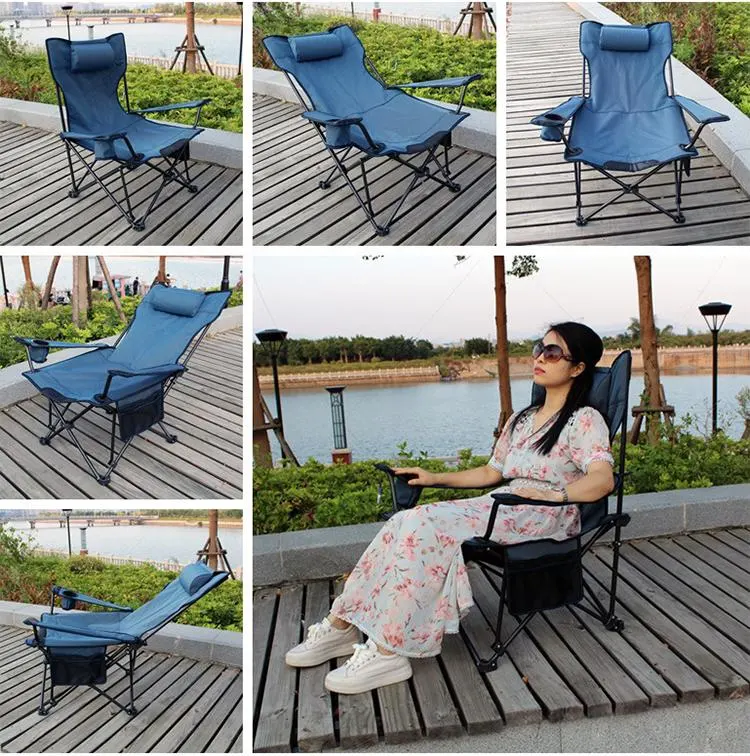 Portable and Stowable Sitting and Lying Steel Pipe Paint Process 600d Fabric Party Folding Chair Camping Chairs Folding