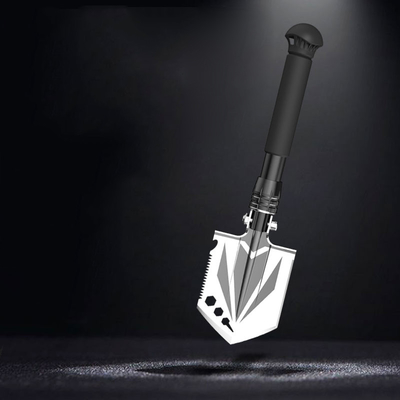 Tay cầm thẳng Xẻng ngoài trời đa chức năng, Xẻng tự vệ 8 inch đầu