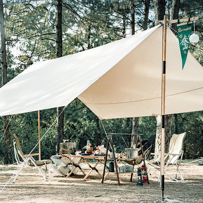 Pop Up Camping Sun Awning 210T Polyester Iron Pipe Beach Beach Sun Shelter Lều