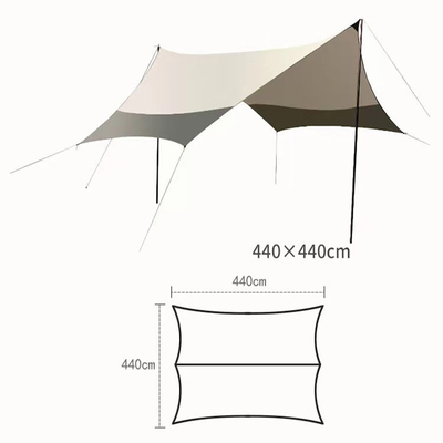Bãi biển gia đình Cắm trại Mái che nắng Mái hiên chống gió Upf40 Anti Uv