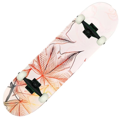 7 lớp Maple Wood Sand Pu Wheel Sàn gỗ ngoài đường Skateboard mang màu đen