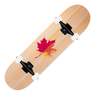 7 lớp Maple Wood Sand Pu Wheel Sàn gỗ ngoài đường Skateboard mang màu đen